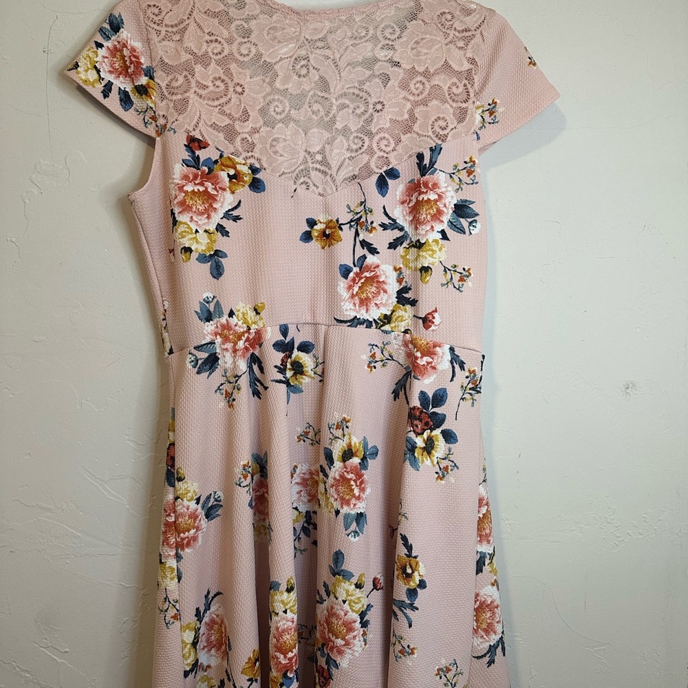 Floral Pink Mini Dress - Picture 2 of 6